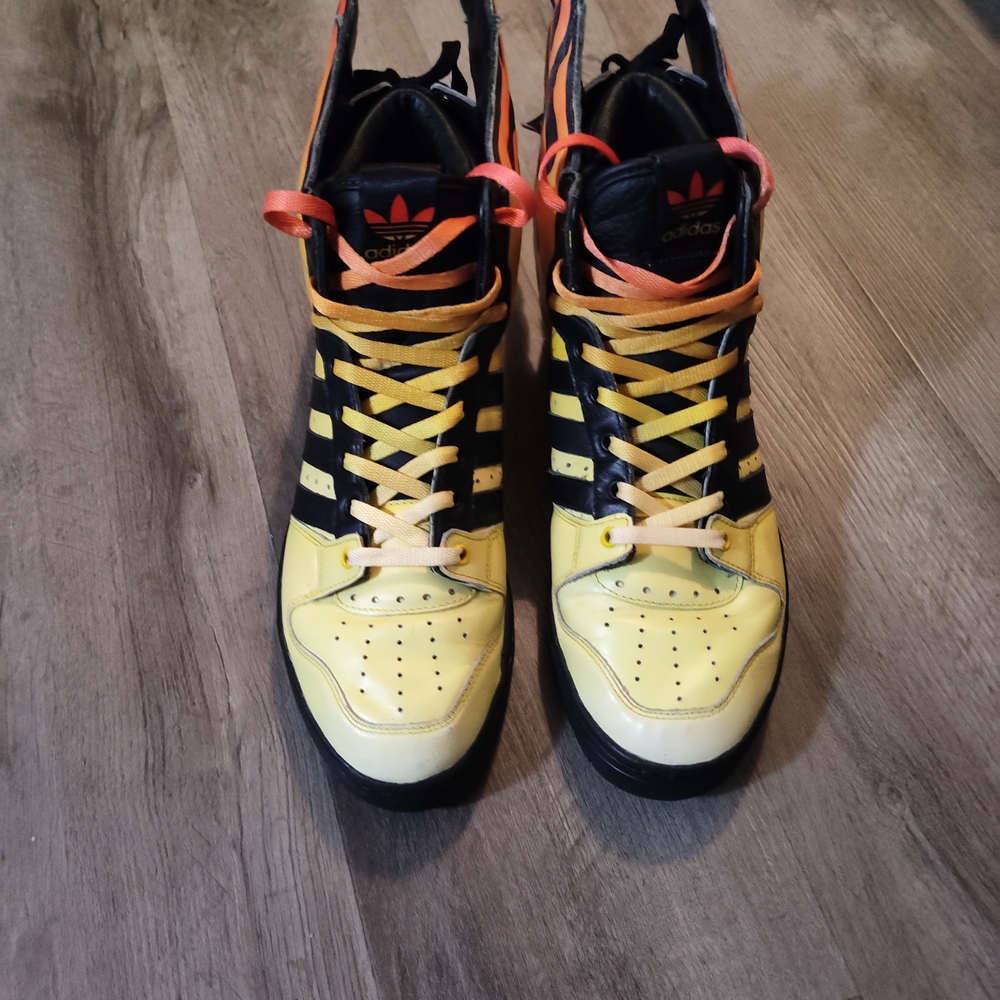 Adidas Men's Yellow and Black Flame Sneakers - Picture 2 of 9